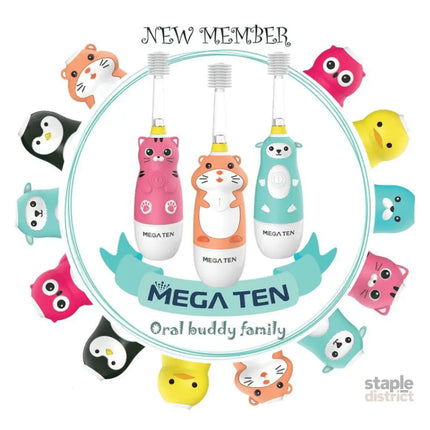 MEGA TEN 360-Degree Kids Electric Toothbrush with LED Light 1-4 Yrs Monkey-2006733475654275081
