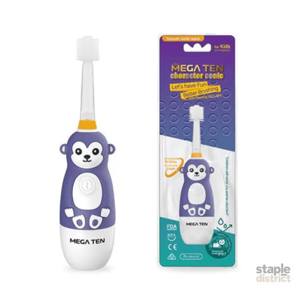 MEGA TEN 360-Degree Kids Electric Toothbrush with LED Light 1-4 Yrs Monkey-2006733475654275072