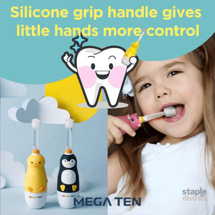 MEGA TEN 360-Degree Kids Electric Toothbrush with LED Light 1-4 Yrs Monkey-2006733475654275078