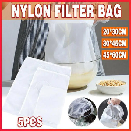 Micron Reusable Nylon Fine Mesh Food Strainer Filter Bag For Nut Milk Coffee - 45*60CM - Appliances > Kitchen
