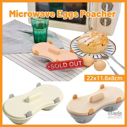 Microwave Egg Steamer With Lid Kitchen Egg Cooker Poacher Steam Box Container - Orange - Appliances > Kitchen