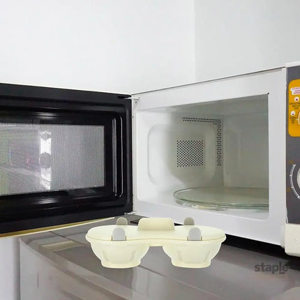 Microwave Egg Steamer With Lid Kitchen Egg Cooker Poacher Steam Box Container - White - Appliances > Kitchen Appliances