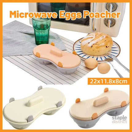 Microwave Egg Steamer With Lid Kitchen Egg Cooker Poacher Steam Box Container - White - Appliances > Kitchen Appliances