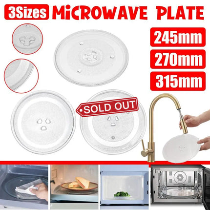 Microwave Glass Turntable Replacement Plate Y Type Coupler Fit in 3 Sizes - 245mm - Appliances > Kitchen Appliances >