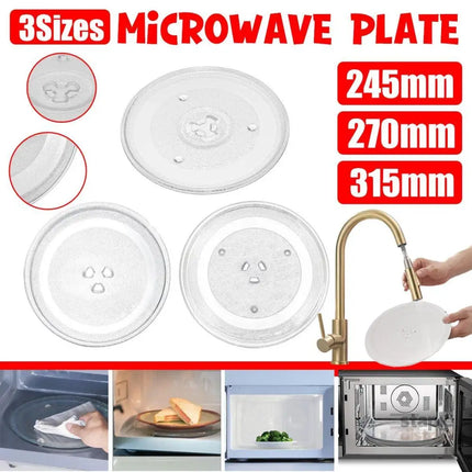 Microwave Glass Turntable Replacement Plate Y Type Coupler Fit in 3 Sizes - 245mm - Appliances > Kitchen Appliances >