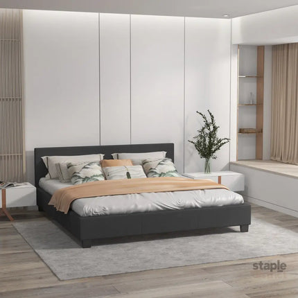 Milano Sienna Luxury Bed with Headboard (Model 2) - Charcoal No.35 - Single-1951134899348049920