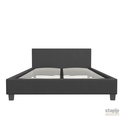 Milano Sienna Luxury Bed with Headboard (Model 2) - Charcoal No.35 - Single-1951134899348049925