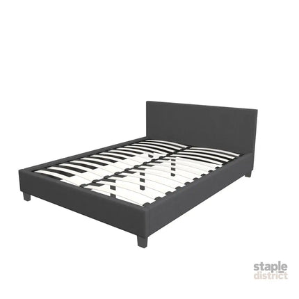 Milano Sienna Luxury Bed with Headboard (Model 2) - Charcoal No.35 - Single-1951134899348049926