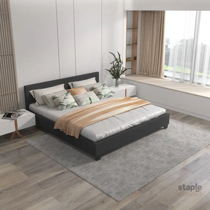 Milano Sienna Luxury Bed with Headboard (Model 2) - Charcoal No.35 - Single-1951134899348049923