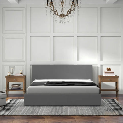 Milano Sienna Luxury Bed with Headboard (Model 2) - Grey No.28 - Single-1951134896768552966