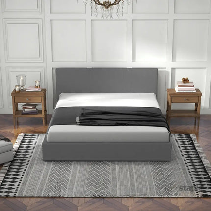 Milano Sienna Luxury Bed with Headboard (Model 2) - Grey No.28 - Single-1951134896768552963