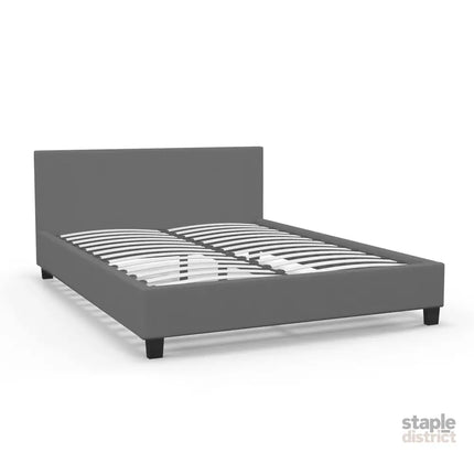 Milano Sienna Luxury Bed with Headboard (Model 2) - Grey No.28 - Single-1951134896768552967