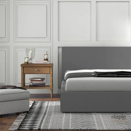 Milano Sienna Luxury Bed with Headboard (Model 2) - Grey No.28 - Single-1951134896768552964
