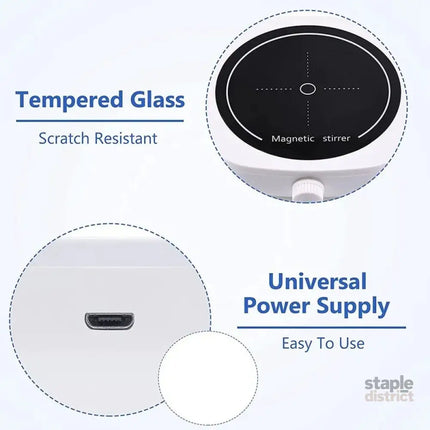 Mini Magnetic Stirrer 4000RPM Portable Mixer White - Appliances > Kitchen Appliances > Food Mixers & Blenders