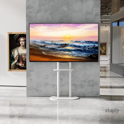 Minimalist Marble Textured Floor Tv Stand 32’’-75’’ Strong Steel Tv Bracket Stable - Appliances > TV > TVs & Accessories