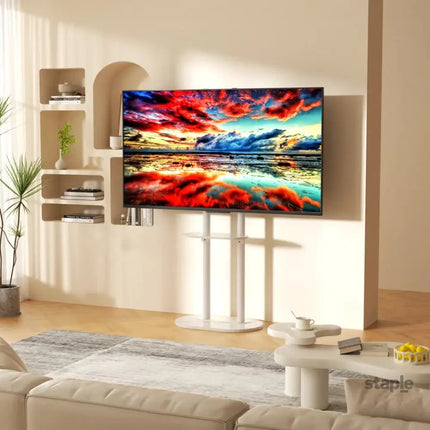 Minimalist Marble Textured Floor Tv Stand 32’’-75’’ Strong Steel Tv Bracket Stable - Appliances > TV > TVs & Accessories