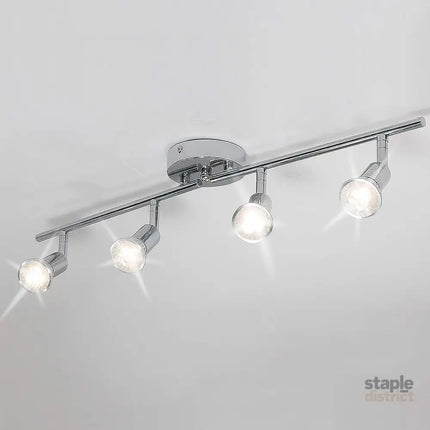 Modern 4 Light Track Lighting Kit LED (Chrome) - Home & Garden > Lighting > Ceiling Lights