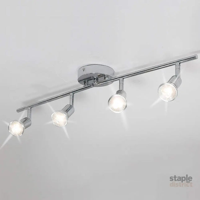 Modern 4 Light Track Lighting Kit LED (Chrome) - Home & Garden > Lighting > Ceiling Lights