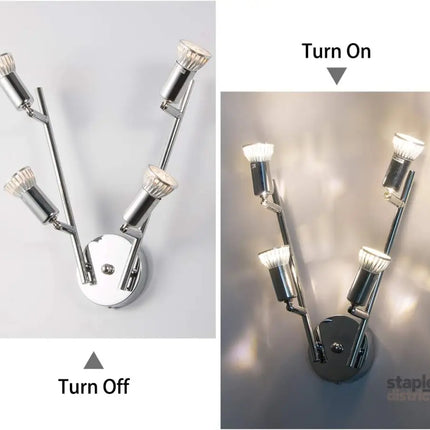 Modern 4 Light Track Lighting Kit LED (Chrome) - Home & Garden > Lighting > Ceiling Lights