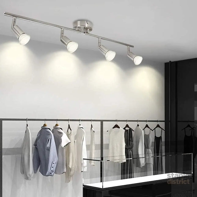 Modern 4 Light Track Lighting Kit LED (Chrome) - Home & Garden > Lighting > Ceiling Lights