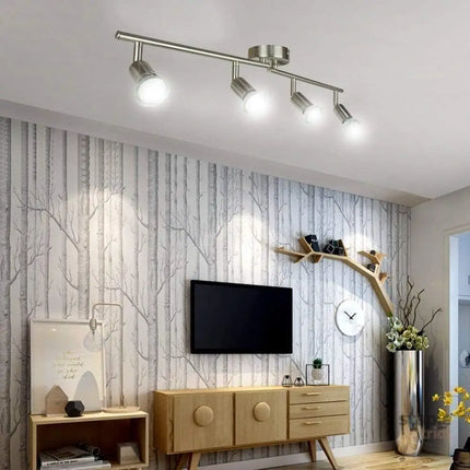 Modern 4 Light Track Lighting Kit LED (Chrome) - Home & Garden > Lighting > Ceiling Lights