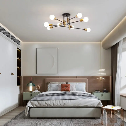 Modern Black Gold Ceiling Light 8 Lights - Home & Garden > Lighting > Ceiling Lights