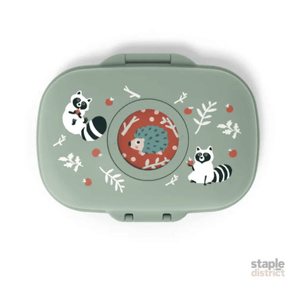 Monbento Gram Snack Box-Green Raccoon Green Raccoon-2006733344116707329