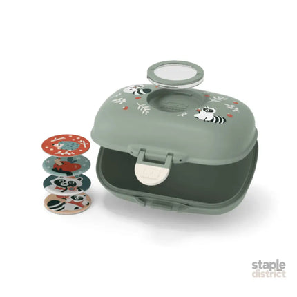 Monbento Gram Snack Box-Green Raccoon Green Raccoon-2006733344116707331