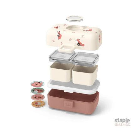 Monbento Tresor Graphic Kids's Bento Box- Cinnamon Fox Cinnamon Fox-2006733344750047235