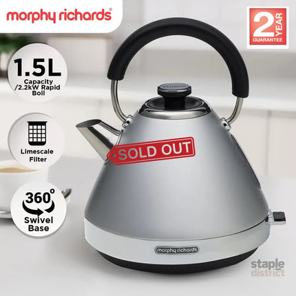 Morphy Richards 1.5L Venture Collection Pyramid Kettle in Steel Grey - Appliances > Kitchen Appliances > Kettles