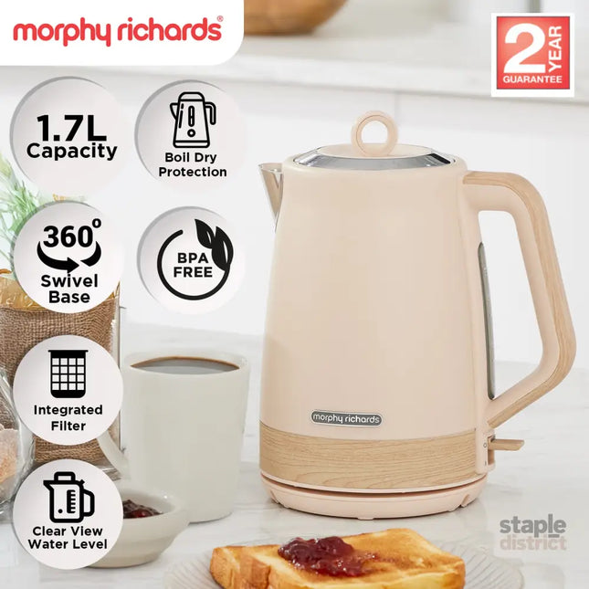 Morphy Richards 1.7L Electric Kettle Essence Scandi Swivel Base Boil-Dry Protection - Appliances > Kitchen Appliances >