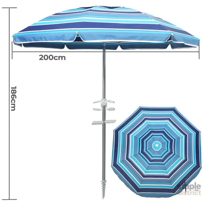 Mountview 2M Outdoor Beach Umbrellas Sand Blue-2006732891584860162