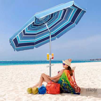 Mountview 2M Outdoor Beach Umbrellas Sand Blue-2006732891584860166