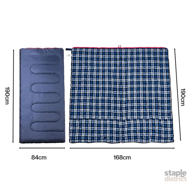 Mountview Sleeping Bags Single Camping Hiking 3-Season Thermal Blue 0°C-15°C-2050059022987563010