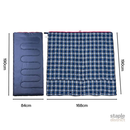 Mountview Sleeping Bags Single Camping Hiking 3-Season Thermal Blue 0°C-15°C-2050059022987563010
