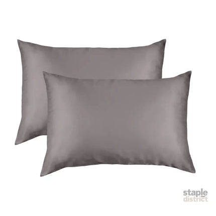 MULBERRY SILK PILLOW CASE TWIN PACK - SIZE: 51X76CM - CHARCOAL-1951134812672757760