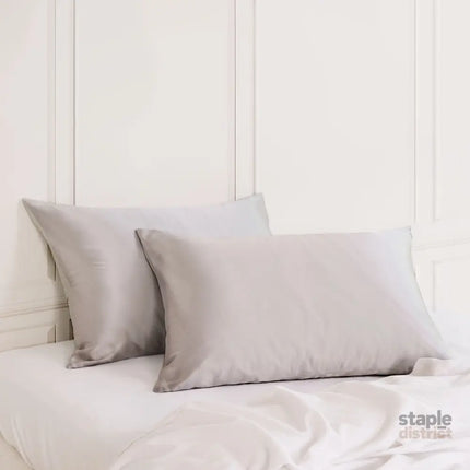 MULBERRY SILK PILLOW CASE TWIN PACK - SIZE: 51X76CM - SILVER-1951134812500791300