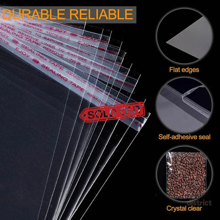Multi-size Clear Self-Seal Cellophane Bags - Bulk Adhesive Opp - 30*40 - Commercial > Packaging > Postage Satchels &
