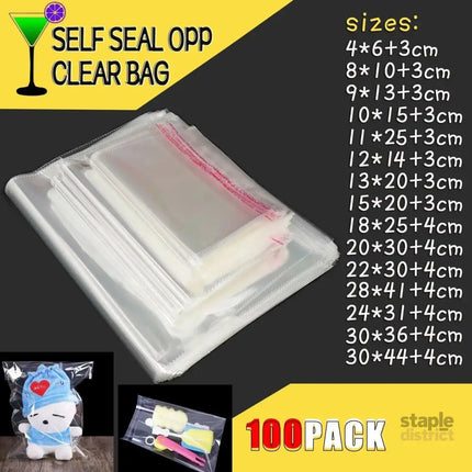 Multi-size Clear Self-Seal Cellophane Bags - Bulk Adhesive Opp - 30*44 + 4 - Commercial > Packaging > Postage Satchels