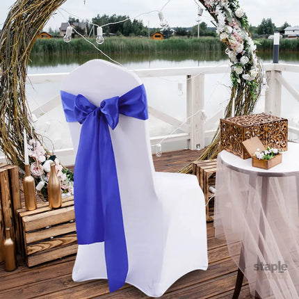 Multicoloured Chair Sashes Fabric Covers Navy-2018816775541624838