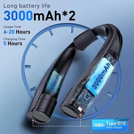 Neck Fan Portable USB 6000mAh 6-Speed Cooling - Appliances > Fans > Portable Fans