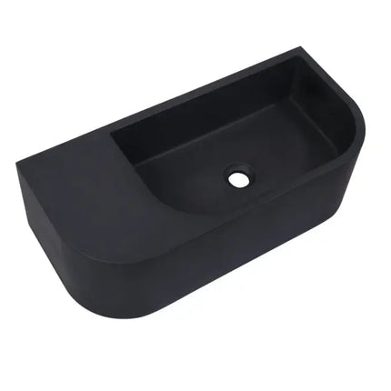 New Concrete Cement Wash Basin Counter Top Matte Black Wall Hung Basin - Furniture > Bathroom > Sinks