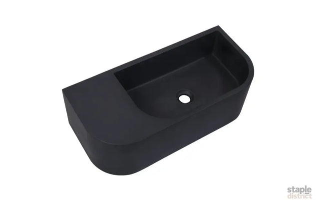 New Concrete Cement Wash Basin Counter Top Matte Black Wall Hung Basin - Furniture > Bathroom > Sinks