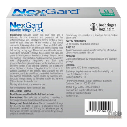 Nexgard Large Dogs 10.1-25Kg Green 3pk-2050056833363742721