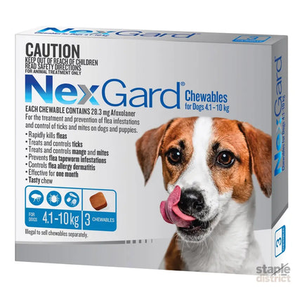 Nexgard Medium Dogs 4.1-10kg Blue 3pk-2050056833674121216