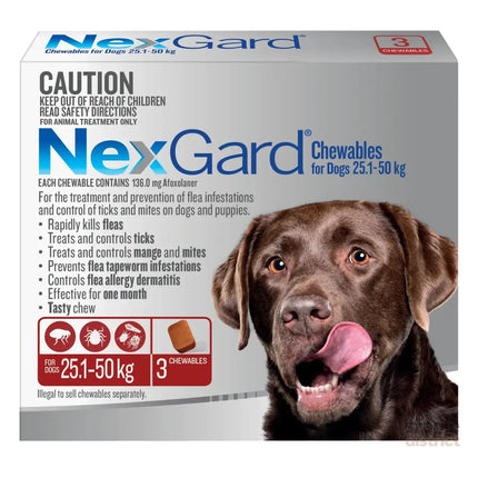 Nexgard XLarge Dogs 25.1 - 50kg Red 3pk-2050056833984499712