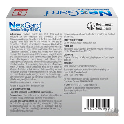 Nexgard XLarge Dogs 25.1 - 50kg Red 6pk-2050056834139688962
