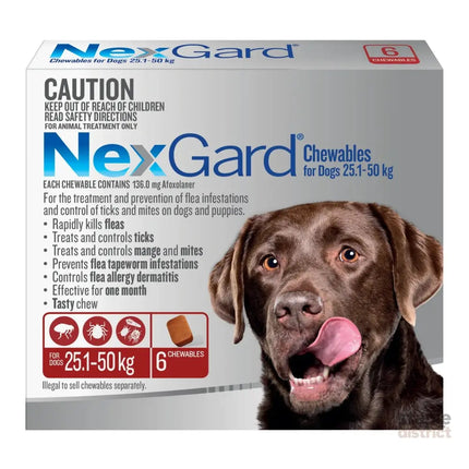 Nexgard XLarge Dogs 25.1 - 50kg Red 6pk-2050056834139688960