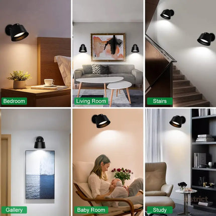 Night Light Wireless Wall Light Indoor LED 2 Pack,Battery Operated Wall Lights Rechargeable Lamp with Remote,Touch Lamp