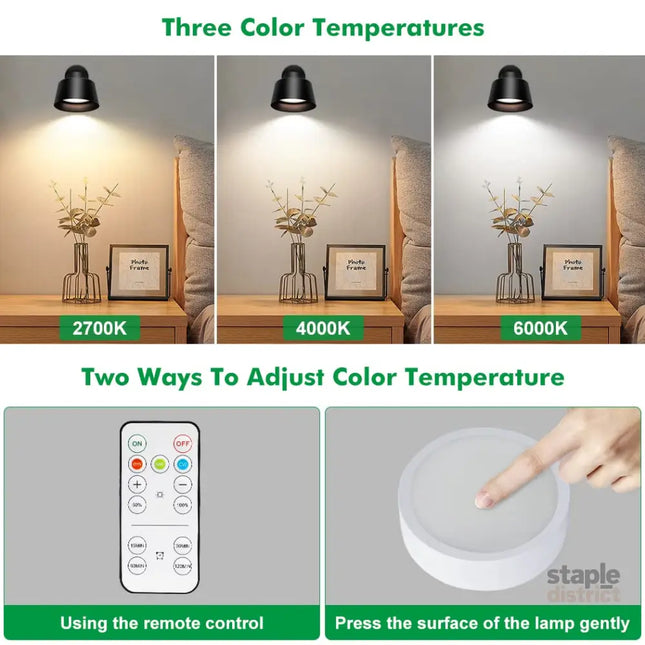 Night Light Wireless Wall Light Indoor LED 2 Pack,Battery Operated Wall Lights Rechargeable Lamp with Remote,Touch Lamp